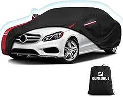 QUNSUNUS Capa de carro de 6 camadas para Mercedes Benz E-Class Sedan 2006-2025 à prova d'água para todos os climas 210D à prova de vento para Mercedes Benz E 350 proteção contra granizo com zíper