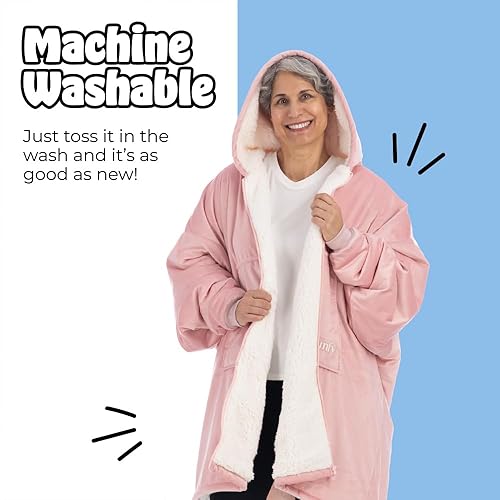 Miniatura 95 de THE COMFY Original - Manta de forro polar de microfibra con forro sherpa, diseño de gran tamaño con capucha y bolsillo de Shark Tank Aqua