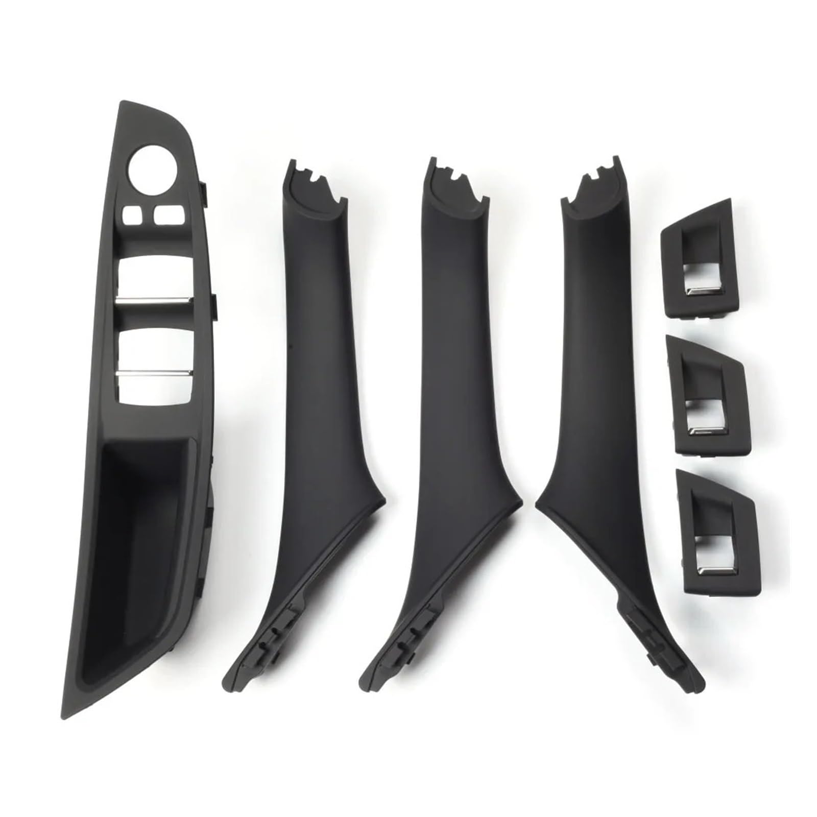 Hhfksci Black Lhd Car Interior Door Pull Handle 7Piece For Bmw 5 Series F10 F18 523 525 528 Left Drive Lhd Beige Black Carbon Fiber Car Interior Door Handle Pull(Black Lhd)