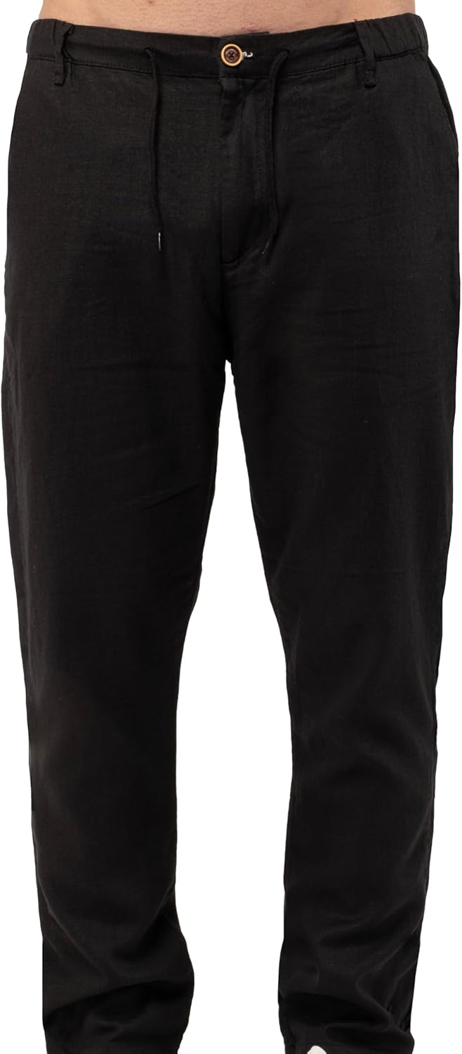 Cholp 100% Linen Dress Casual Resort Pants for Men – Relaxed Fit Drawstring Summer Trousers | Rich Famous Collection - Image 10