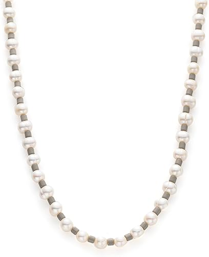 C.Paravano Collares de perlas para mujer Gargantilla de perlas Collar de cadena chapada en oro de 18 quilates Collares de perlas Collar de