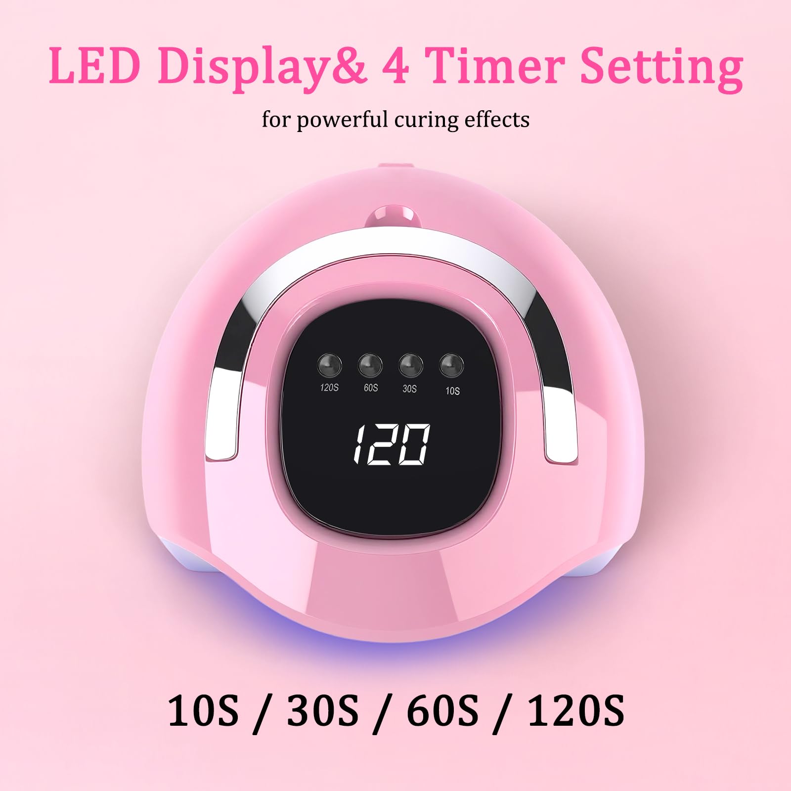 Lampa UV LED do paznokci, 162 W, szybko utwardzająca się suszarka do paznokci z 4 timerami i automatycznym czujnikiem do lakieru żelowego, żelu budującego i kleju, idealna do paznokci i paznokci u