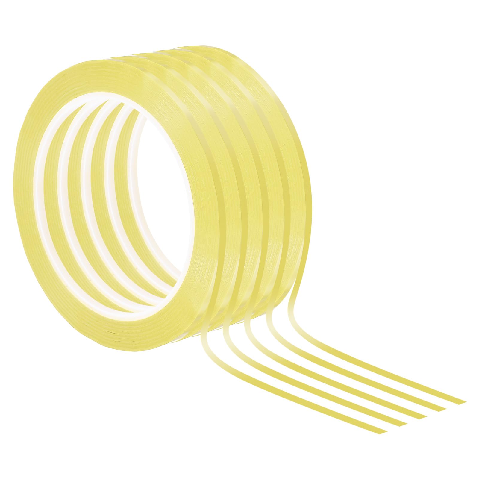 PATIKIL 5/32"(4mm) Whiteboard Tape, 5 Pack Thin Dry Erase Tape 72 Yard(66m) for Graphic Chart Marking DIY Art, Light Yellow