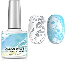 White Blooming Wave Nail Gel, Watercolor Gel Nail Polish, Ocean Wave Blooming Gel for Spreading Effect Wave, High Fluidity Wave Textures for DIY Nail Art Design, Use with Gel Polish for Nail Art DIY