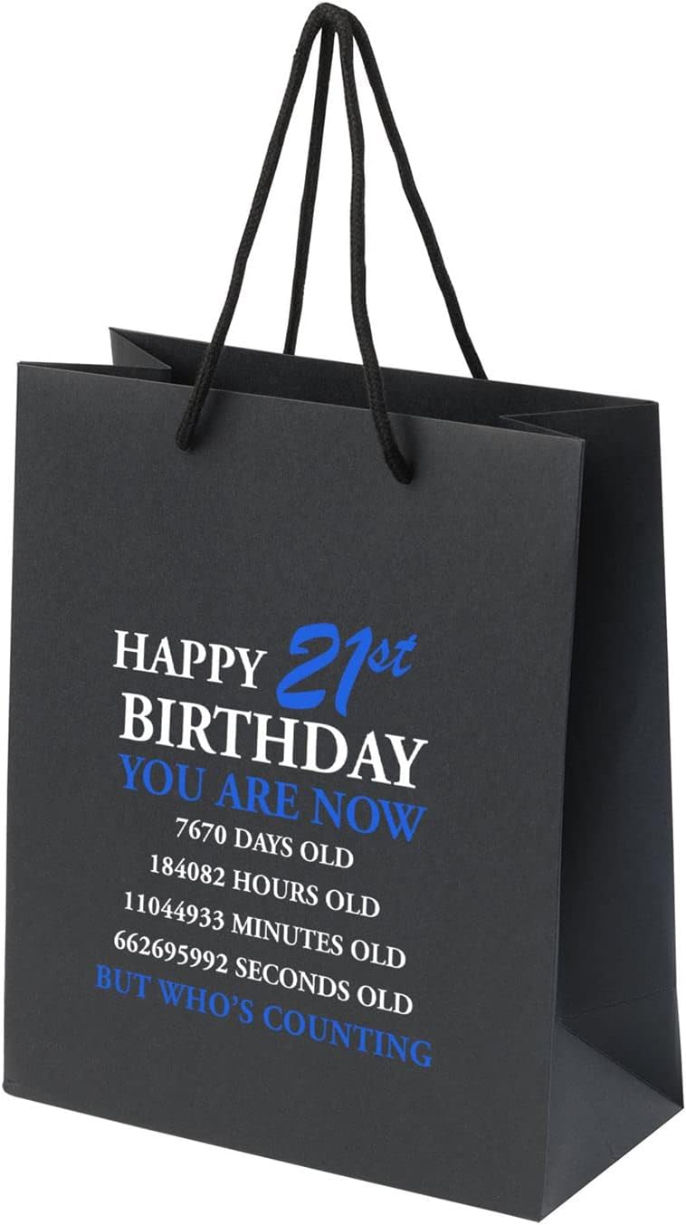 Bang Tidy Clothing 21st Birthday Gift Bags Black Paper