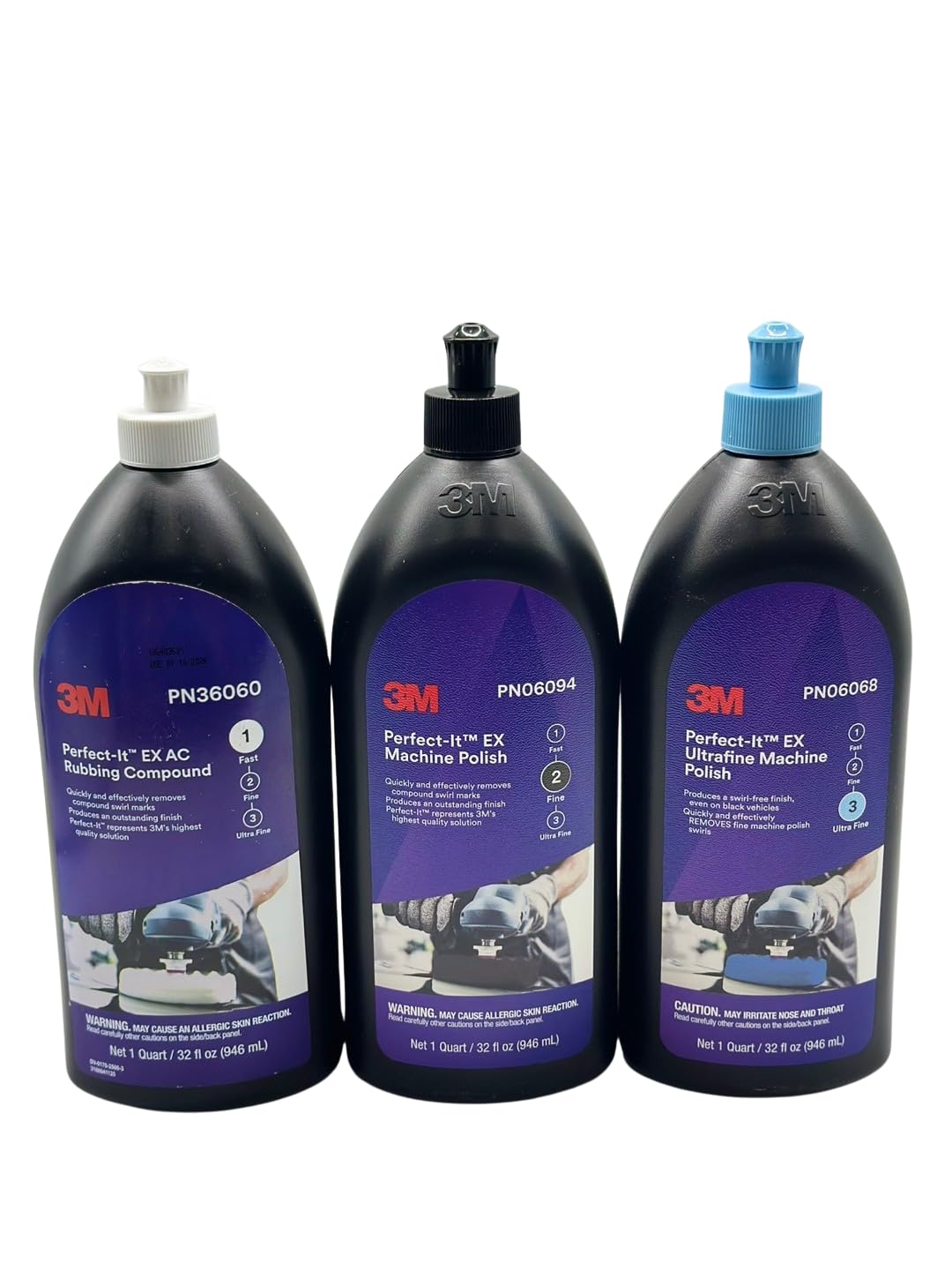 Perfect It Buffing and Polishing Kit - 36060(Rubbing Compound), 06094(Machine Polish), 06068(Ultrafine)