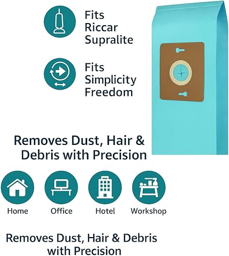 Miniatura 7 de Riccar Supralite Simplicity Freedom S10E - Bolsas de vacío de repuesto compatibles con Riccar Supralite Simplicity Freedom S10E RSL1A RSL2 RSL3 RSL4
