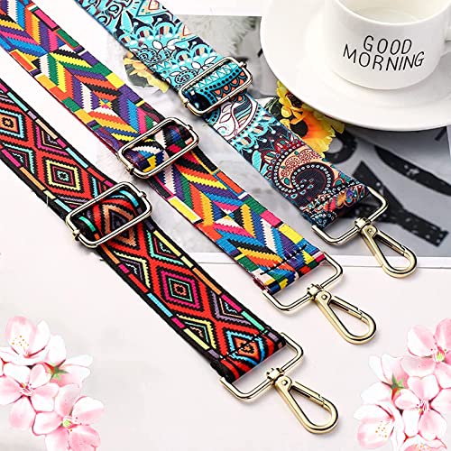 3 Stück Bunt Taschengurt, Breiter Taschengurt, Umhängegurt für Taschen, Taschenband, für Kuriertaschen, Kamerataschen, Umhängetaschen, Handtaschen, Laptoptaschen