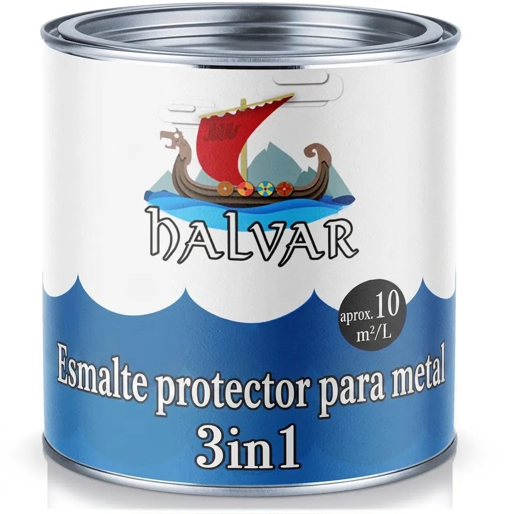 pintura para metal exterior 3en1 escandinava 3-en-1 antioxidante imprimación y acabado EN UNO pintura para metal sobre hierro acero aluminio zinc (5 L, Verde musgo (RAL 6005)) Halvar
