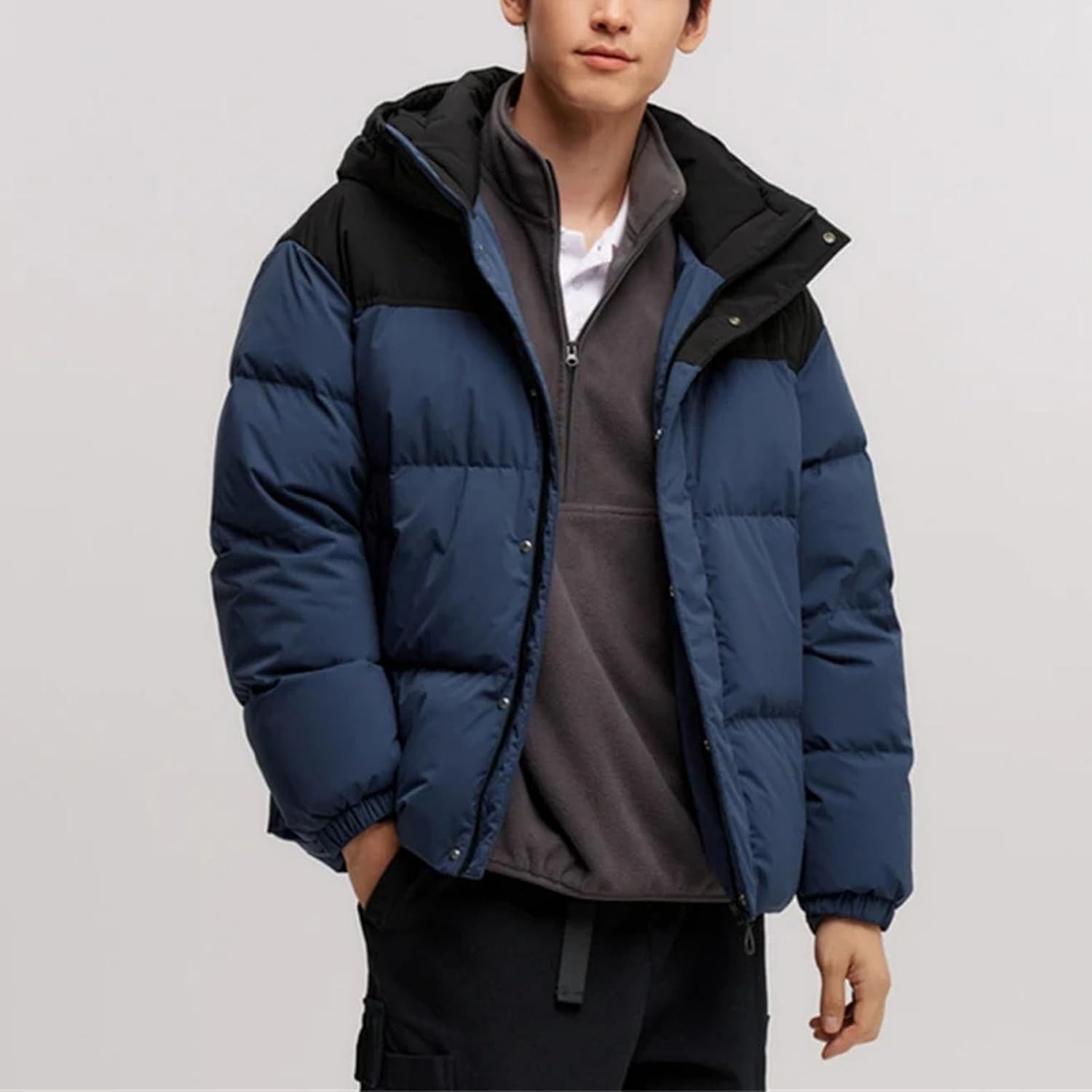 Down Jacket Men's Winter Parka Coat Warm Puffer Jacket Long Down Jacket Windproof Hooded Coat