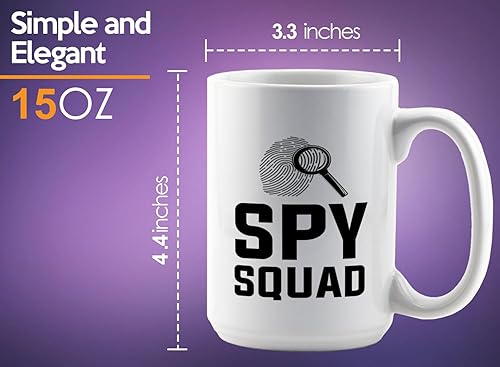 Miniatura 6 de Taza de café detective de 15 onzas, color blanco, escuadrón espía, oficial de policía, patrulla policial, detective, policía, policía, policía,