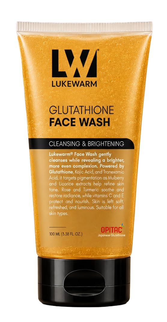 lukewarm glutathione face wash for Glowing, Clear & Clean Brightening | All Skin Types | Japanese Glutathione, Kojic & Tranexamic Acid sl basic