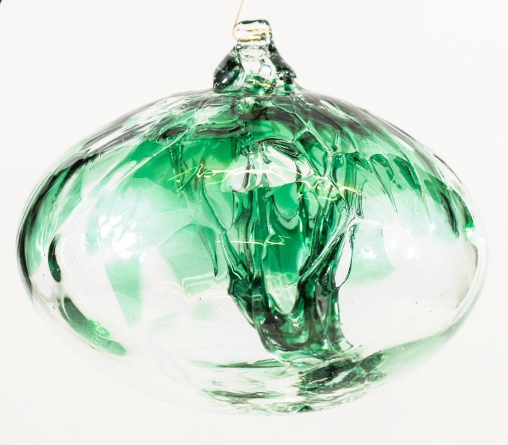 Milford Collection Orb Tree of Life Large Glass Globe - Emerald