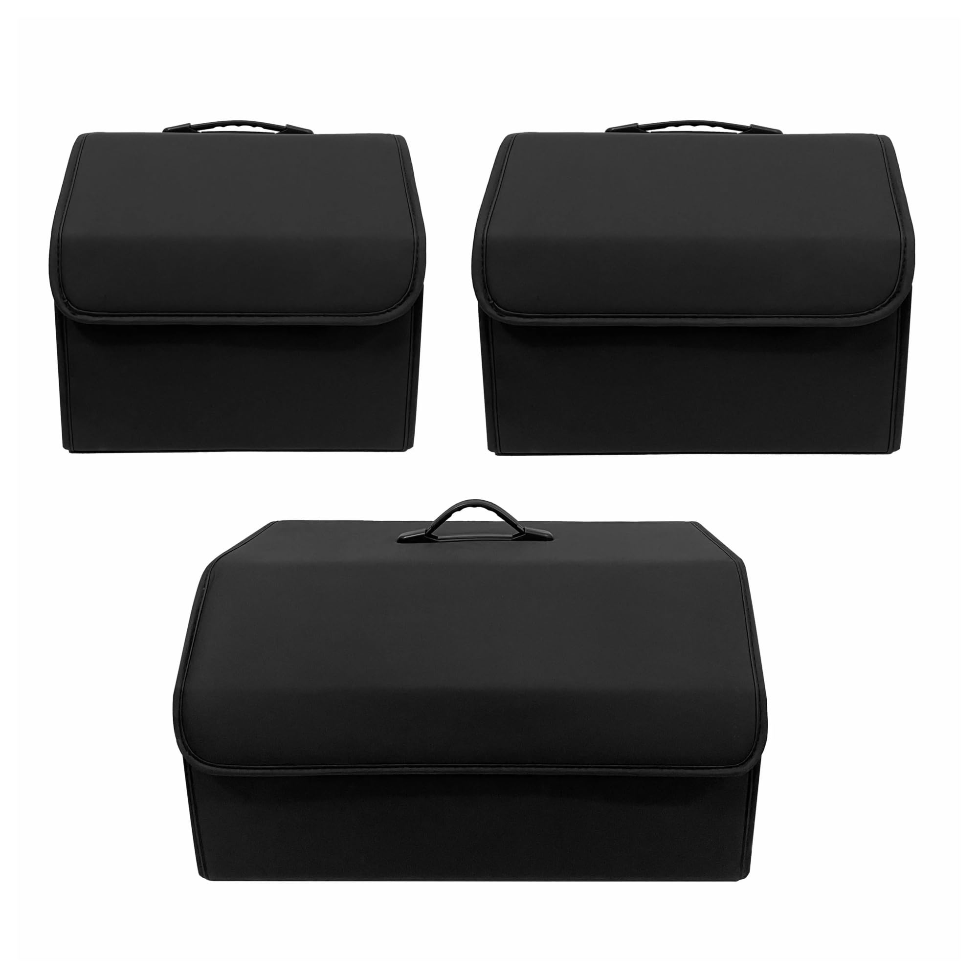 Lhdktee One Color Cargo Cover Storage Box Pu Leather Multipurpose Collapsible Car Trunk Storage Organizer Car Trunk Organizer Stowing Tidying Auto Accessories Rear Trunk Parcel Shelf(Small)