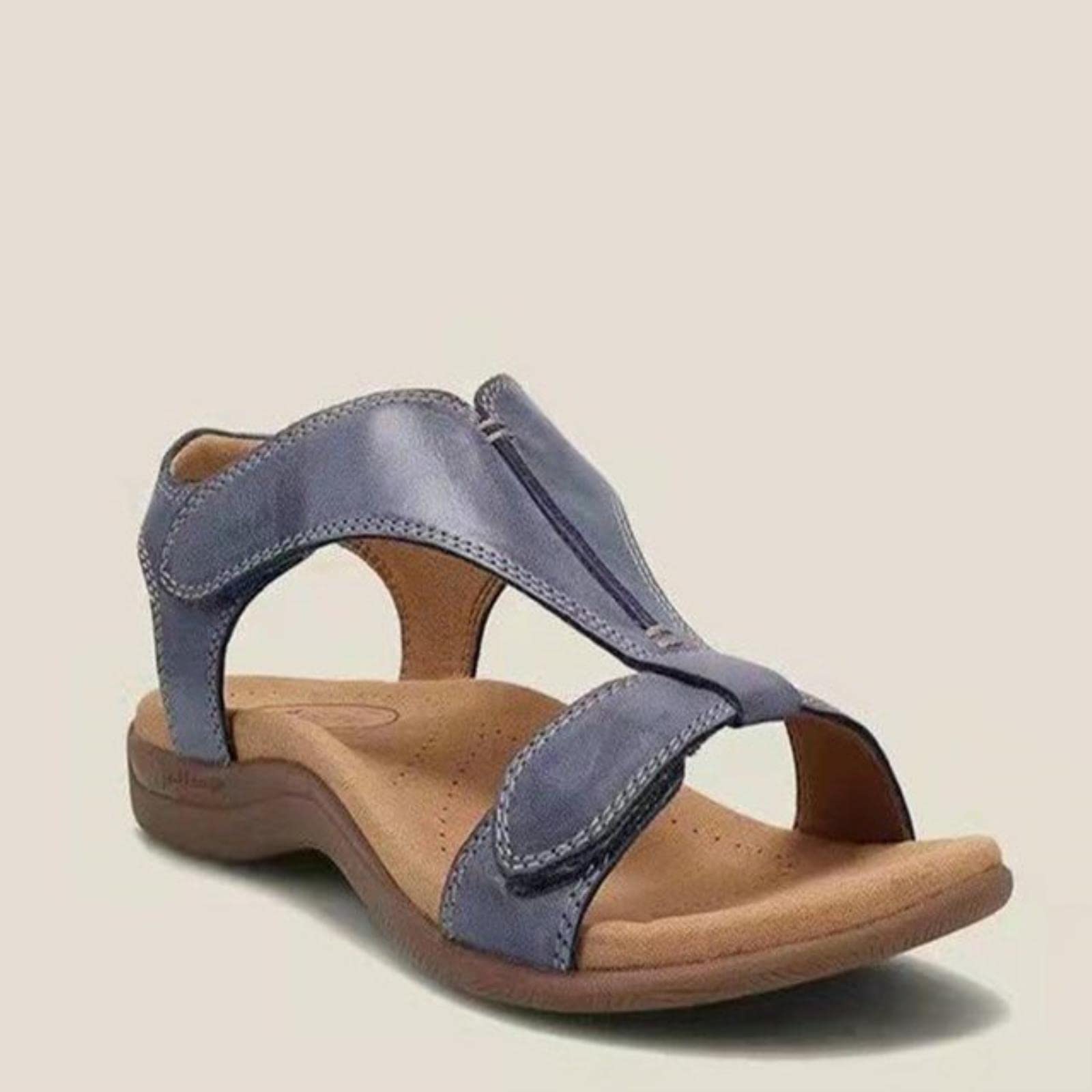 Ecoodisk Summer Sandals for Women Wedges Shoes Orthopedic Lightweight solid comfort ladies beach Sandalias-blue,39
