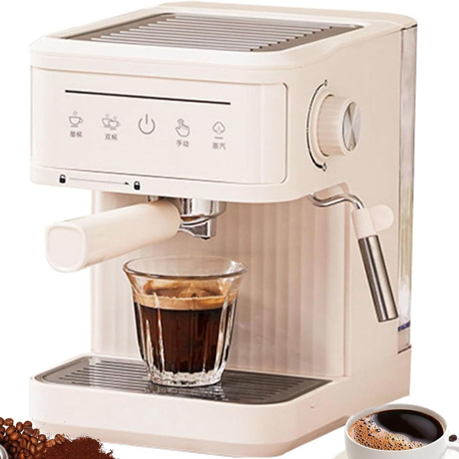 Wo Lai Gou Touch Screen Espresso Machine Equipped With Milk Frother, Household Semi-Automatic Coffee Maker, Professional High Pressure Extraction for Espresso, Cappuccino and Latte