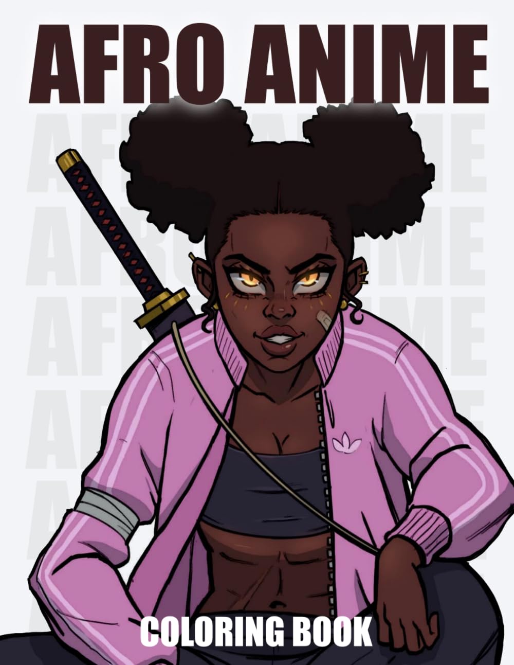 Afro Anime Coloring Book: Cyberpunk Shonen Graphic Novel Coloring Pages featuring Elegant Black Manga Characters and Simple Japanese Anime Art for Teens