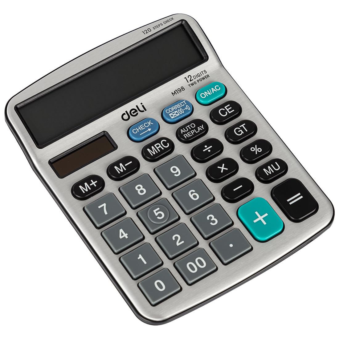 Deli CM19811 12 Digit Dual Power Calculator with 120 Steps Check and Correct Option | 3 Years Warranty | - Silver 1
