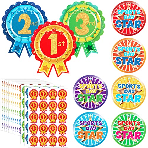 Tenare 300 Pieces Sports Day Stickers Include 35 mm Star and 50 x...