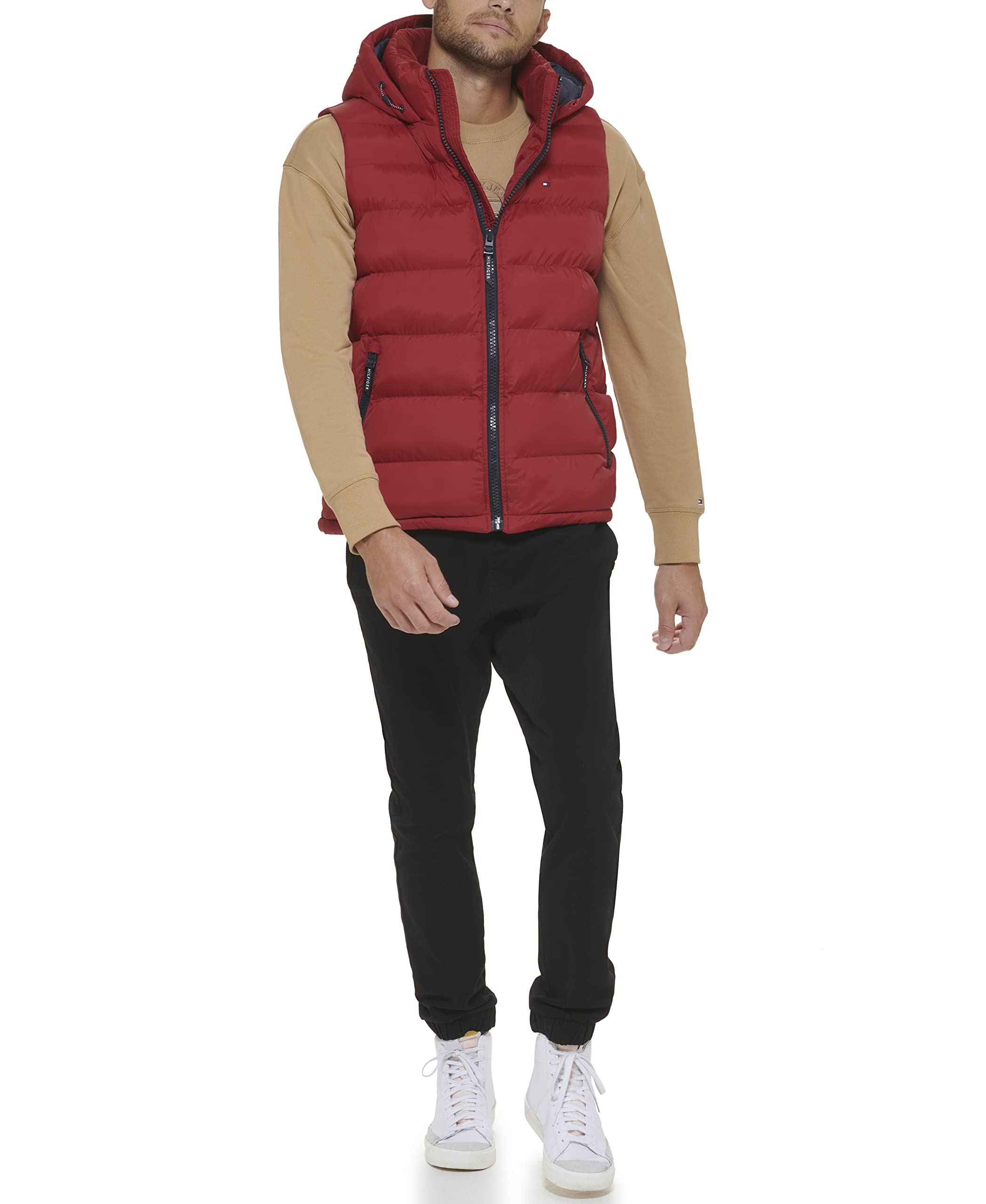 Tommy Hilfiger Herren Pufferweste mit Kapuze Daunenweste