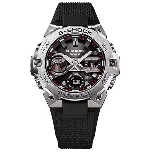G-Shock Relógio masculino fino G-Steel GSTB400, prata/preto/resina