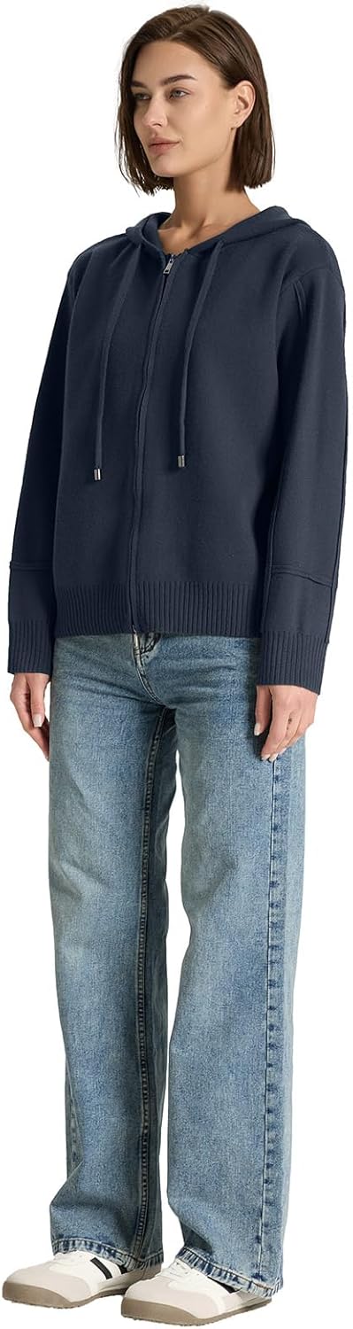 Women’s Full Zip Up Hoodies Soft Knit Sweaters Drawstring Long Sleeve Casual Trendy Oversized Cardigans - Image 9