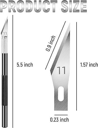 Miniatura 2 de Jetmore Juego de 10 cuchillos Exacto, cuchillos de manualidades, juego de cuchillos de pasatiempo, cuchillo de precisión, kit de cuchillos Exacto
