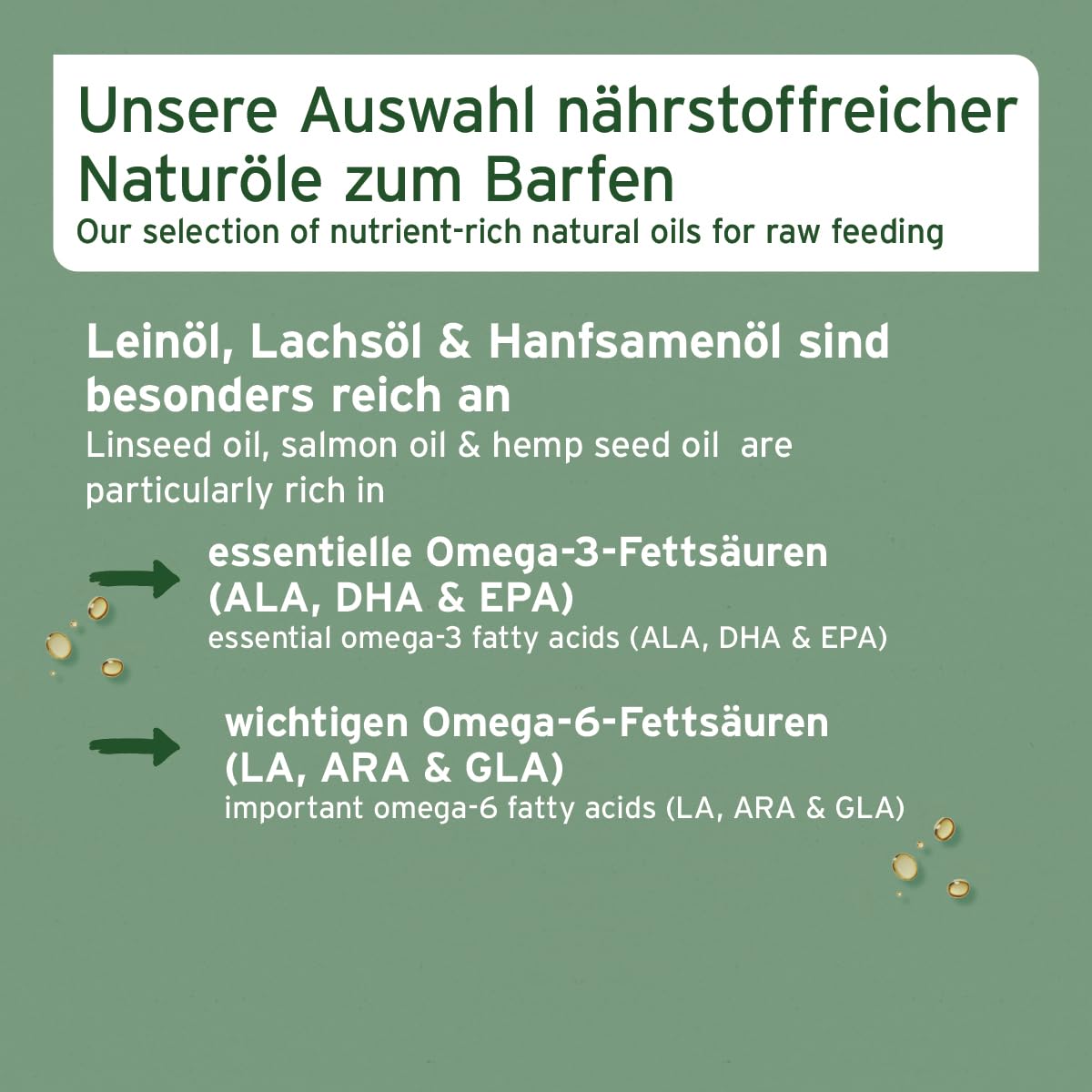 AniForte Barf-Öl Set 3 je 500ml Bio Hanfsamenöl, Lachsöl & Leinöl für Hunde & Katzen – Barf Zusatz Öle, kaltgepresst & natürlich ohne Zusätze, Barföl reich an Omega 3 & 6 Fettsäuren, Futter Zusatz