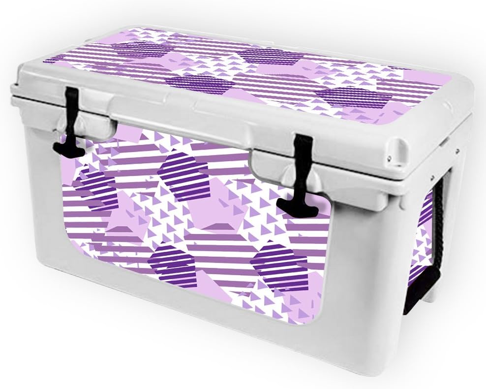 MightySkins (Cooler Not Included) Skin Compatible with RTIC 45 Cooler (2017 Model) - Purple Pentagon | Protective, Durable, and Unique Vinyl Decal wrap Cover | Easy to Apply | Made in The USA