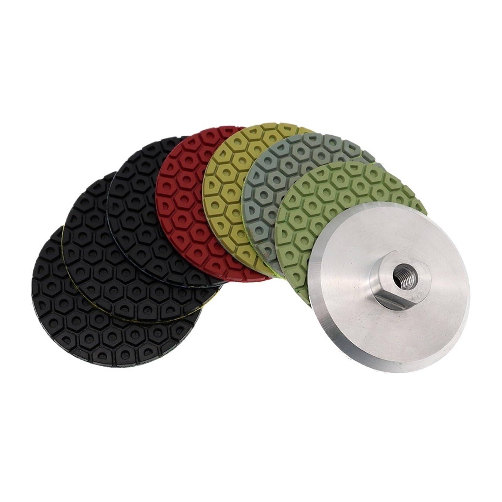 Lot de 7 disques de polissage humides Super 4 pouces (100 mm) for pierre, granit, marbre et béton. Disques de ponçage flexibles for sols en pierre.(Combon C,1000_7 PCS_4 INCHES)