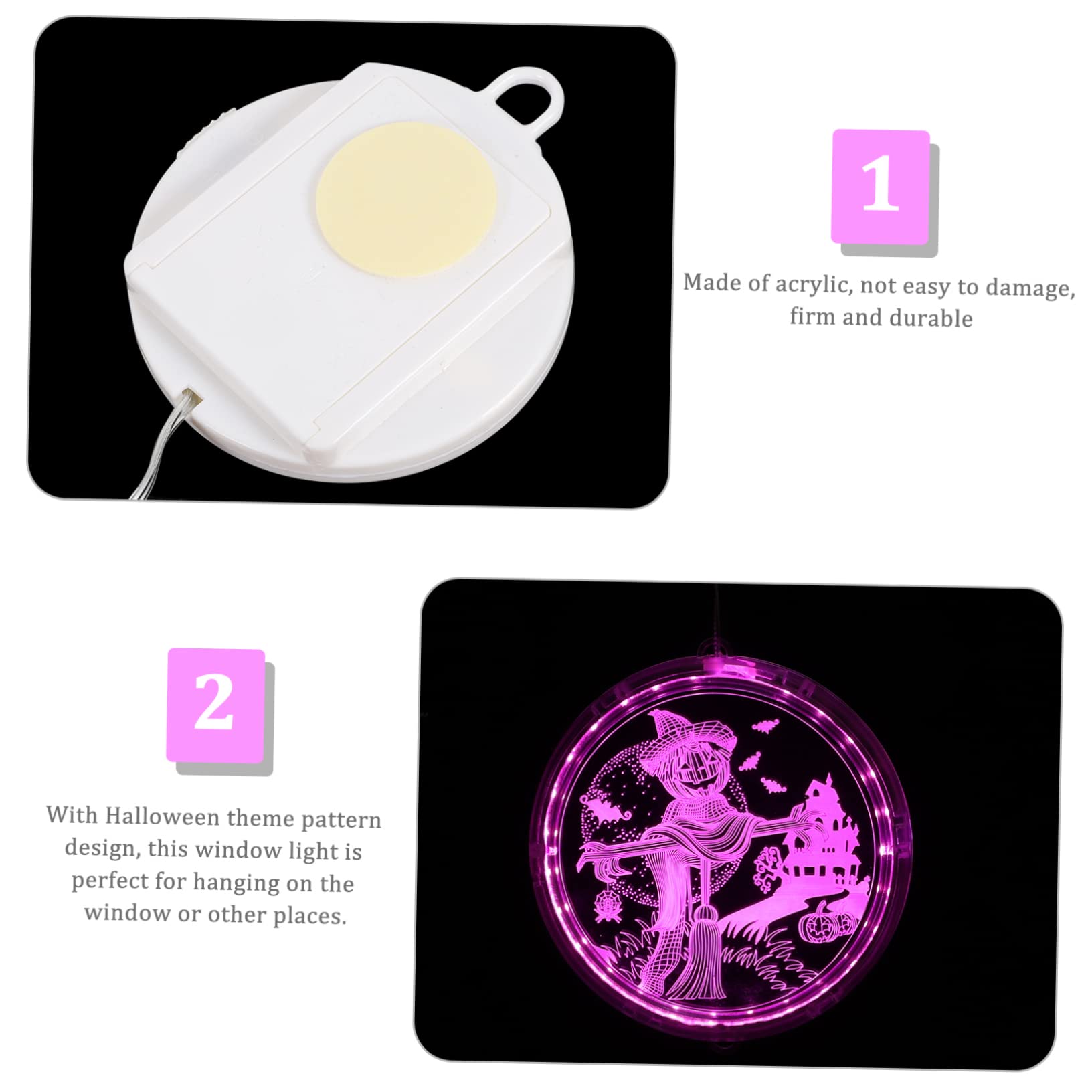 Abaodam Lot de 3 Guirlandes Lumineuses pour Fenêtre Et Porte Dhalloween Luminaire Décoratif Dintérieur pour Chambre à Coucher Idéal pour Une Fête Une Tasse