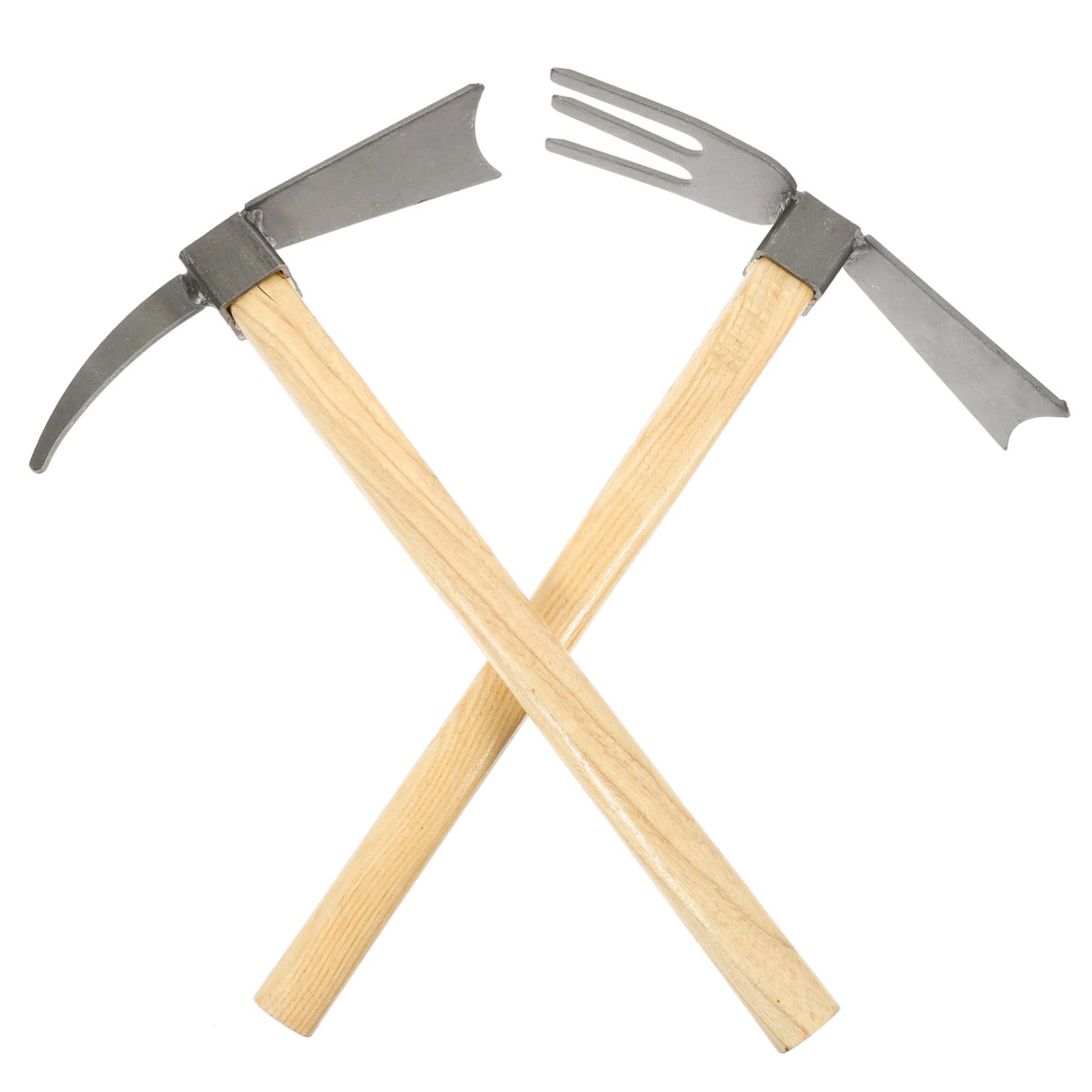 Abaodam 2pièces Petite Houe De Jardinage Acier Manganèse Et Bois Outil Léger pour Creuser Désherber Et Cultiver Légumes Et Fleurs Accessoire Pratique Et Portable pour Amateurs De Jardinage