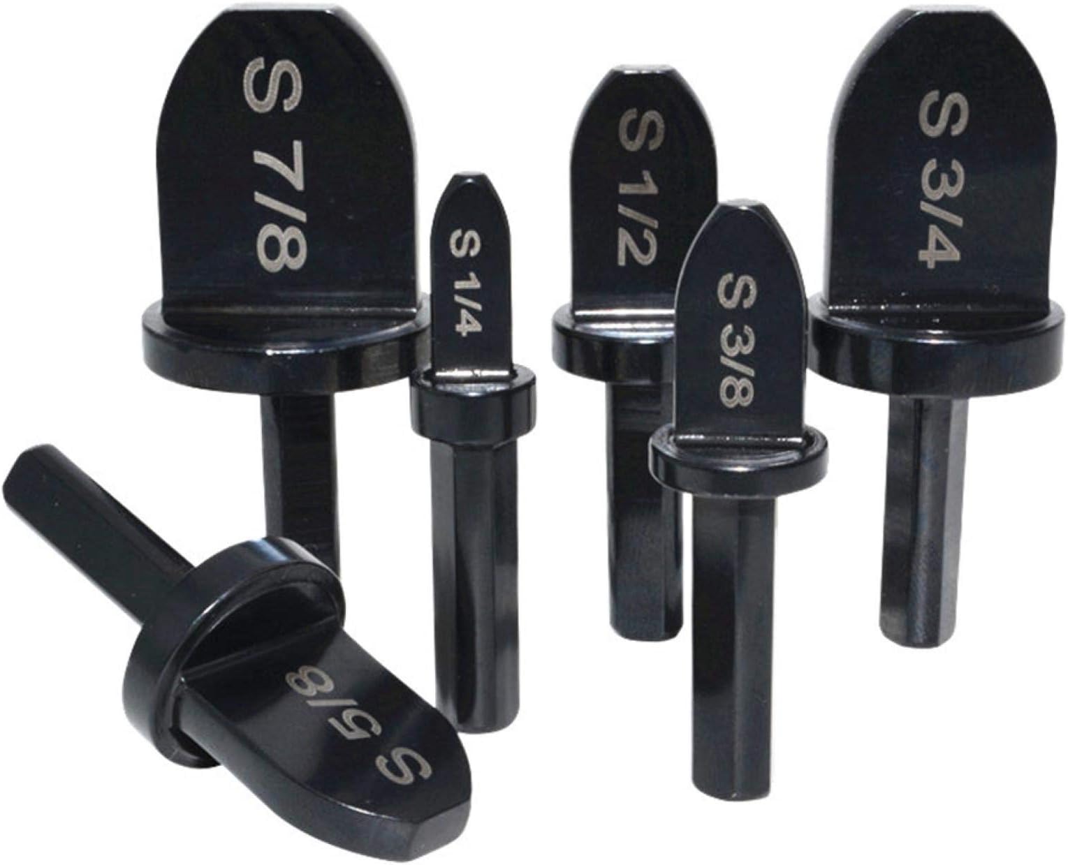 Swaging Tool Drill Bits, 6pcs Manual Copper Pipe Swaging Tool Drill Bit Set Portable Bearing Steel Repairing Set Include 7/8'', 3/4'', 5/8'', 1/2'', 3/8'', 1/4'' Bits