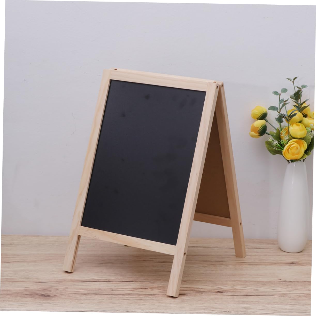 Mini Tableau Noir Trépied Double Face 25 x 40 Cm En Bois Pour Comptoir De Bar Signalisation Et Mémos