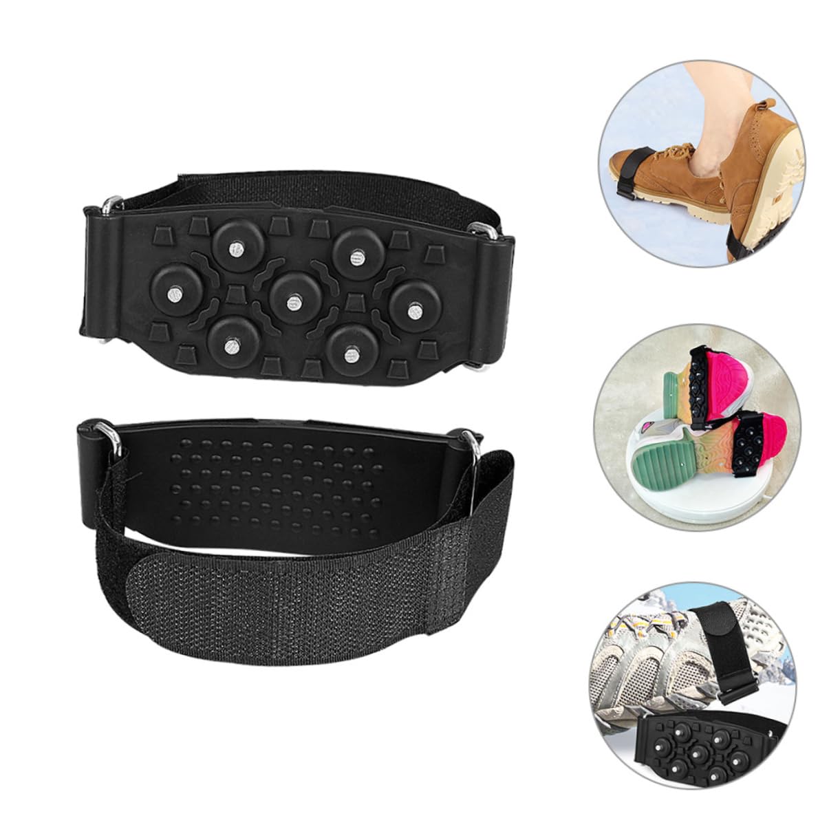 Toyvian Cramponi Antiscivolo per Scarpe Denti Regolabili Grip per Neve e Ghiaccio Design e Portatile per Donne e Adatti e Scarpe