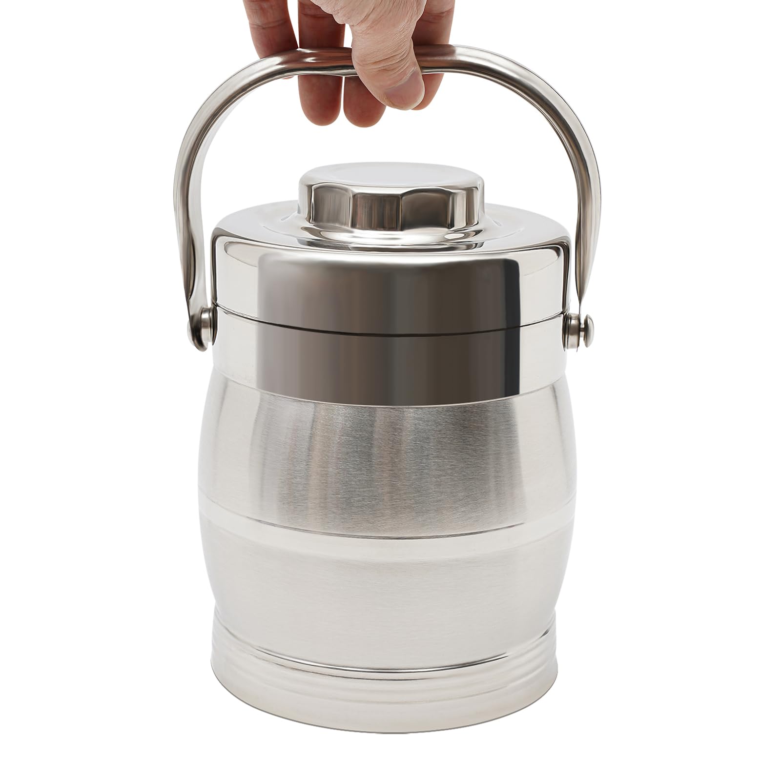 Fiambrera aislada de acero inoxidable, diseño de 3 capas, 1,4 l, capacidad térmica, recipiente para alimentos caliente y frío, para oficina, escuela, exterior, a prueba de fugas, apto para