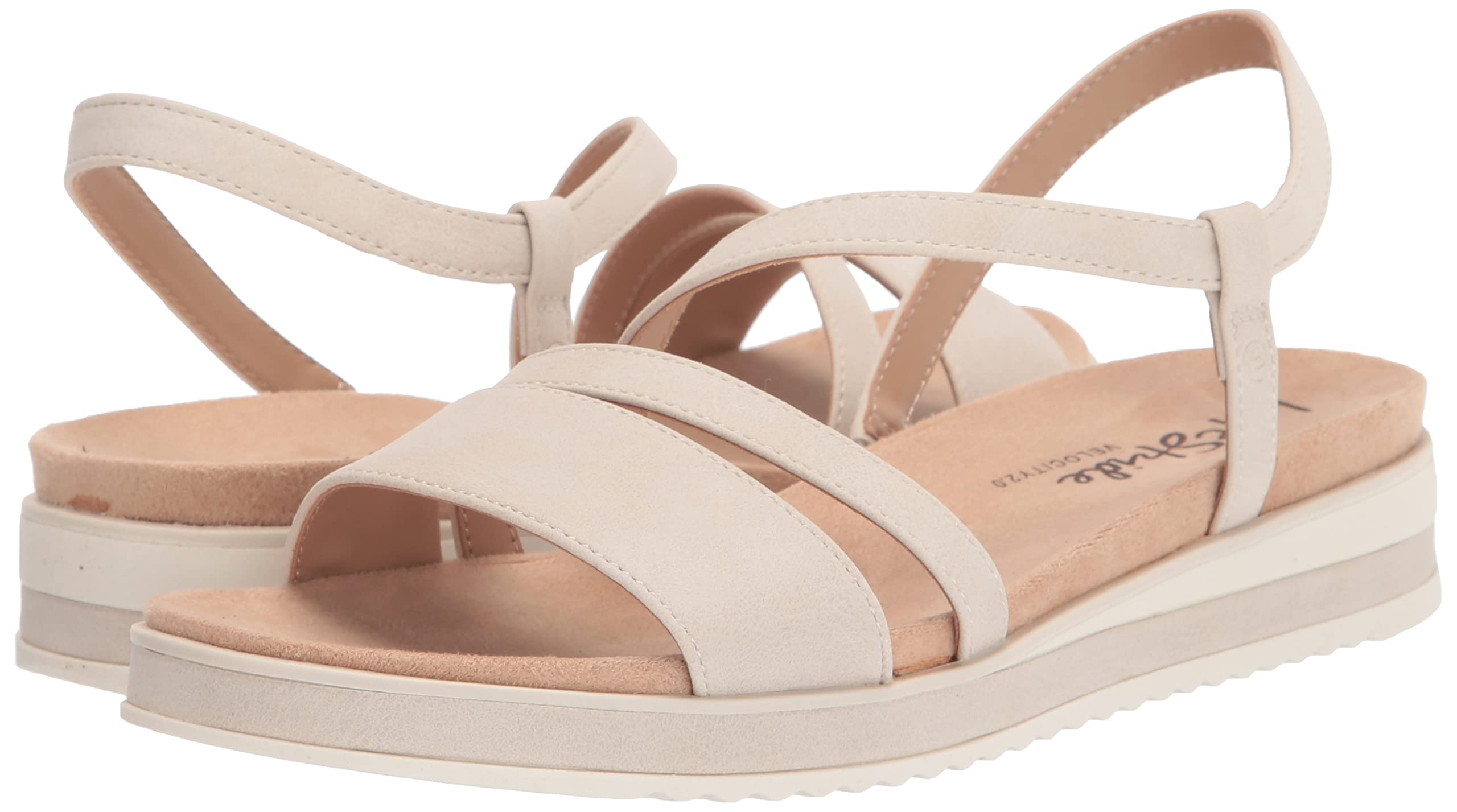 LifeStride Women's Zoe Sport Sandal, Bone, 8.5 Wide