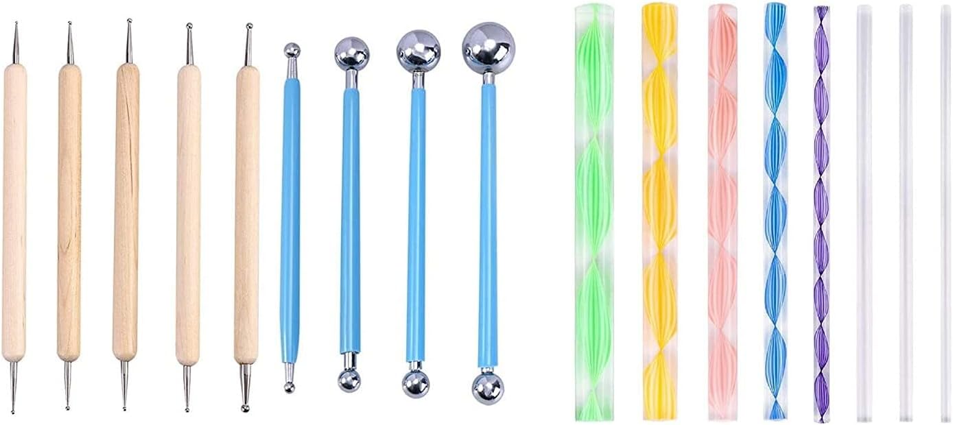 worison 17 Piece Ball And Wood Dotting And Mandala Tool Combo Set, Multicolor
