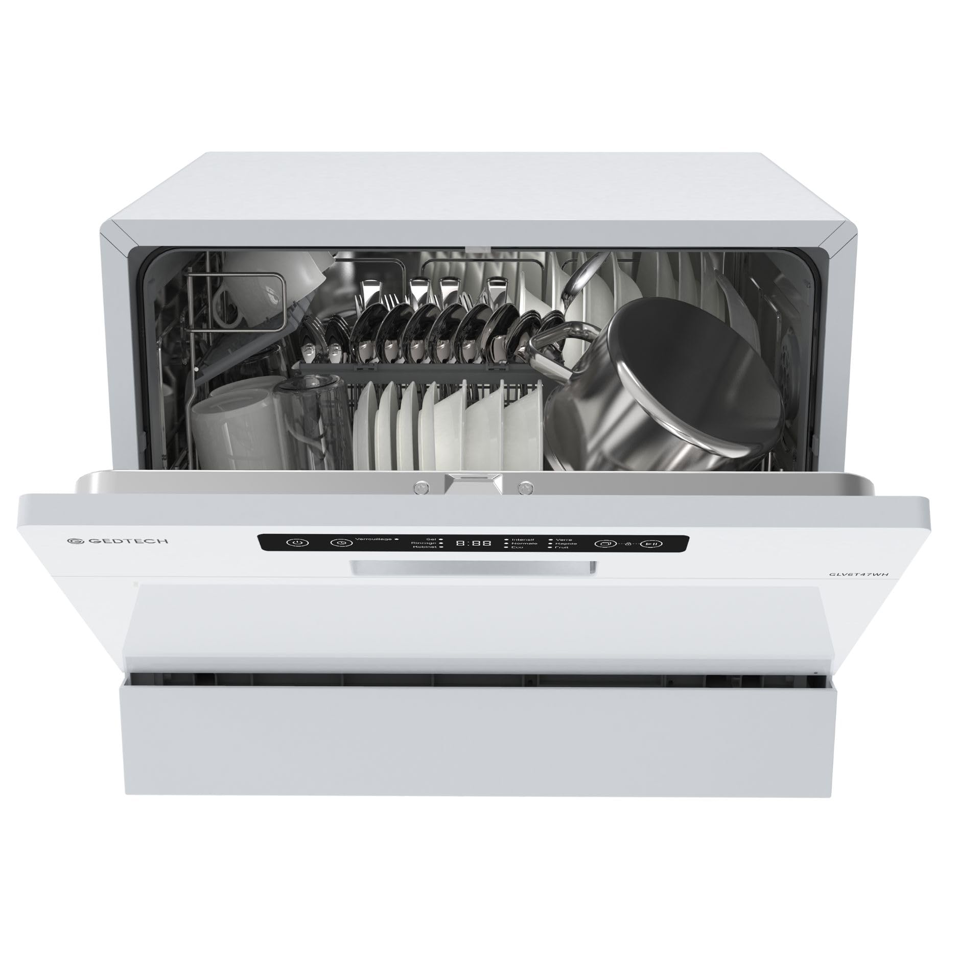 GEDTECH - Lave vaisselle Table Top GLV6T47WH - 6 couverts - 47 dB - Départ différé