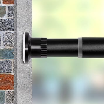 Vailge Room Divider & Shower Curtain Rod, 28-43 Inch, No Drilling, Adjustable Bathroom Stall Tension Pole - Black