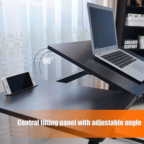 Miniatura 5 de Gdrasuya10 Mesa de cama con ruedas para camas matrimonialqueen, escritorios de oficina en casa para laptop, alturaancho ajustable para dormitorio,