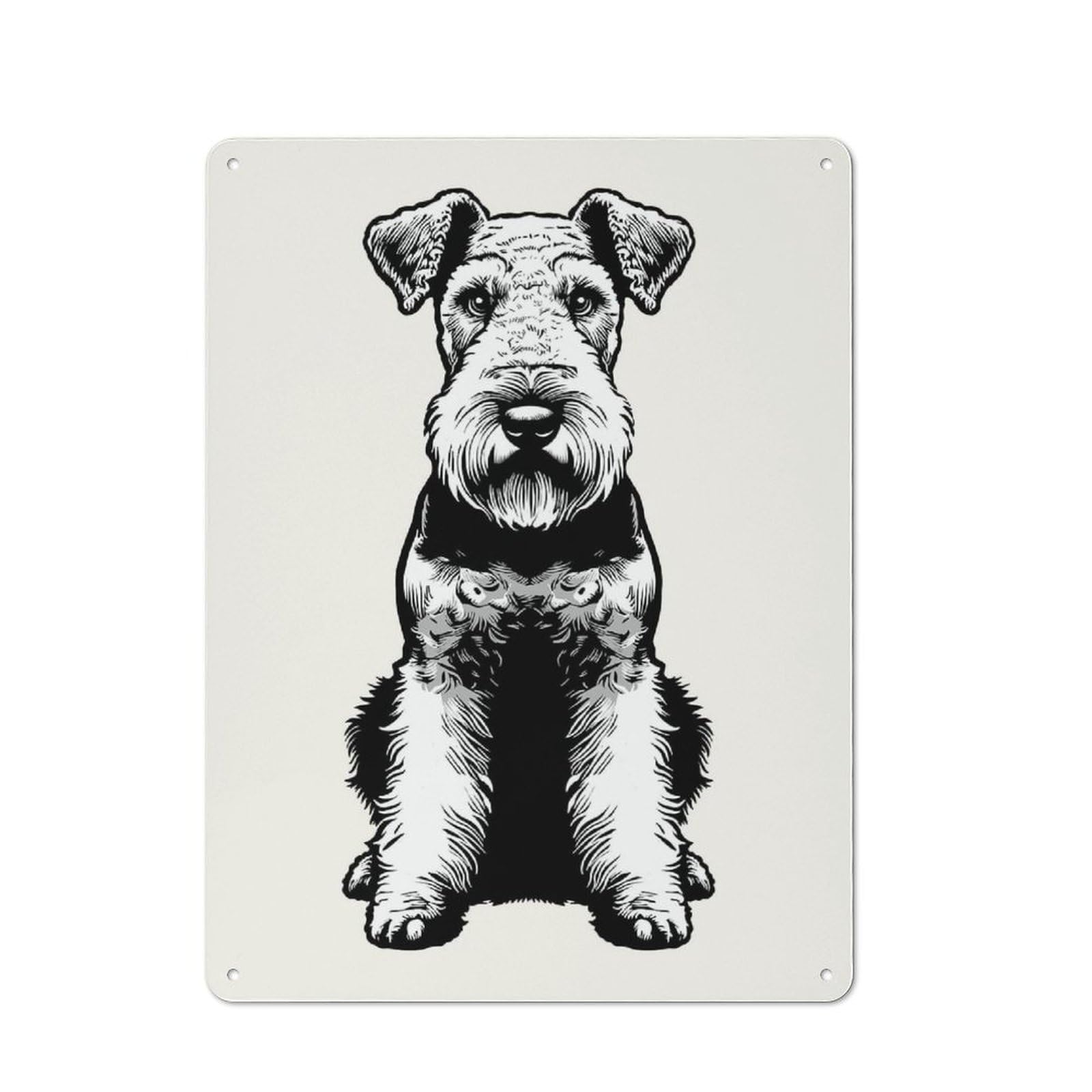 Airedale Terrier(2) Decorative Tin Sign 40x30cm, Distressed Look Vintage Wall Decor for Lounge, Study, Pub Or Wall Gallery