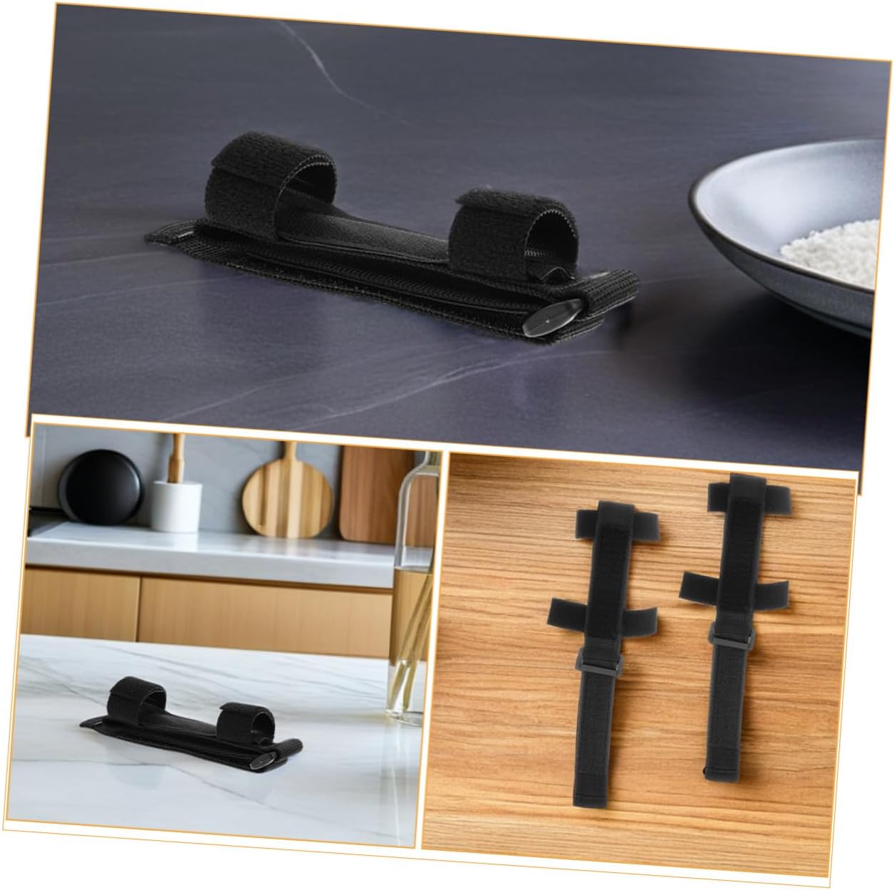 VICASKY Adaptive Eating Utensil Holder Strap 3pcs Adjustable Anti-Slip Adaptive Equipment for Disabled People Eating Assistance Cuff for Elderly and Mobility Aid