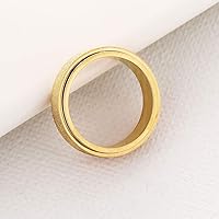 Vista 17 de Titanium Stainless Steel Anxiety Ring for Women Men Fidget Spinner Ring, Size 6-12, Width 6MM, 5-Color: Rose Gold-Rainbow-Silver-Black-Blue