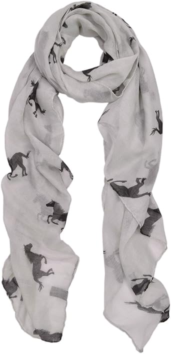 TrendsBlue Premium Stallion Horses Animal Print Scarf