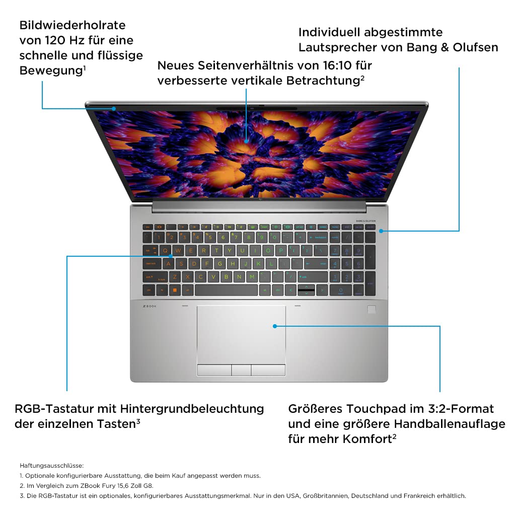 HP ZBook Fury 16 G9 Mobile Workstation – Intel Core i7-12850HX 2.10 GHz – 32 GB RAM – SSD 1 TB – NVIDIA RTX A1000 - WIN 11 PRO (Ricondizionato)