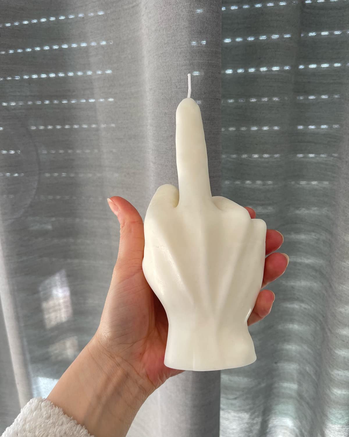 Grande stampo in silicone a forma di mano 3D, stampo per candela gesto da 17 cm, stampo per colata in resina a forma di dito medio 1:1 per fare candele e cuocere a sapone, cera e mousse gelato