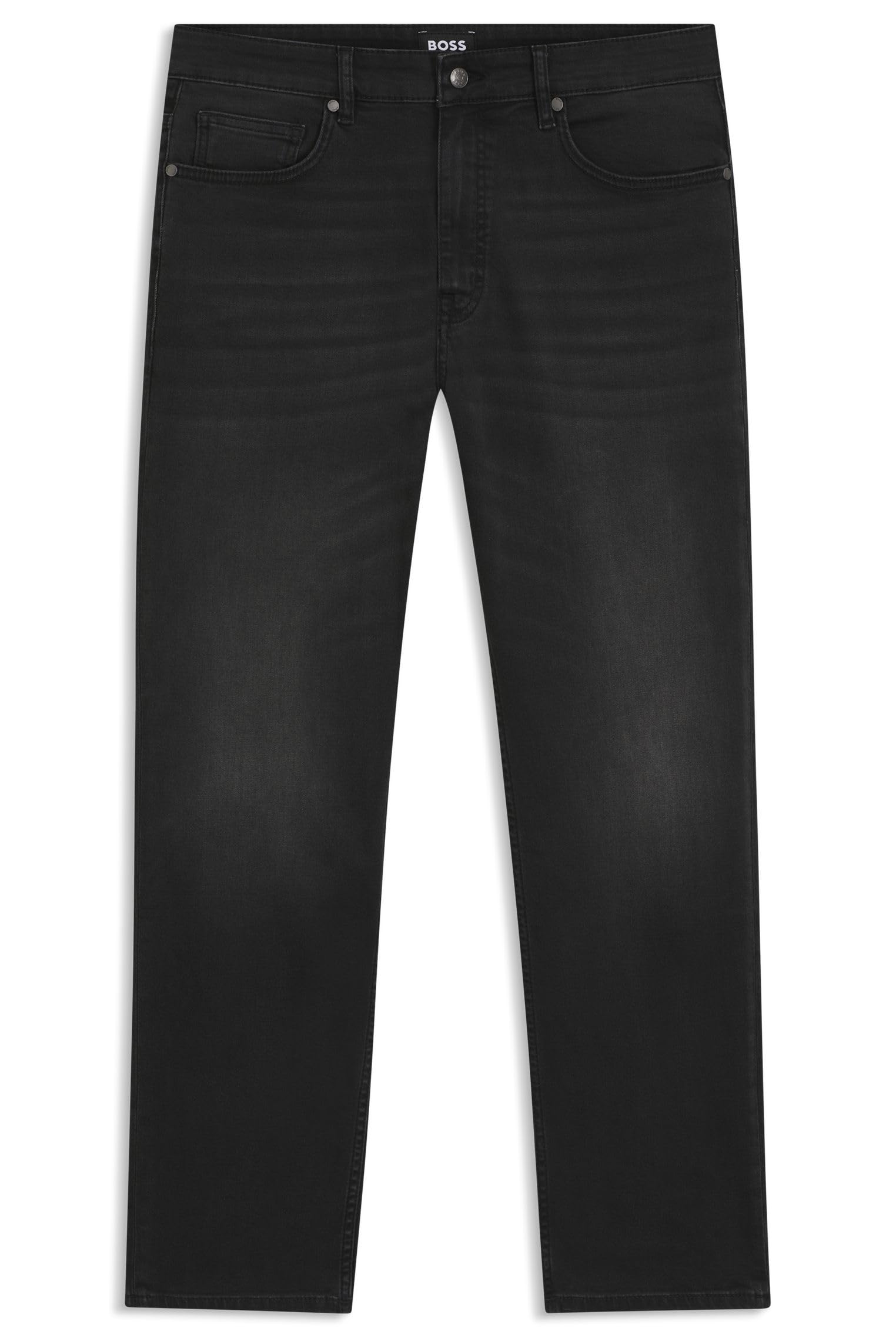 BOSS Herren H-Anderson IN Relaxed-Fit Jeans aus schwarzem Stretch-Denim