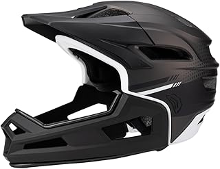 Aymzbd Full Face Mountain Bike Helmet for Adults, Full Face 56 cm - 62 cm, Cycling Hemlet, Bicycle Helmet, Shock Absorption with Removable Chin Guard for Climbing, Cycling, Skateboarding