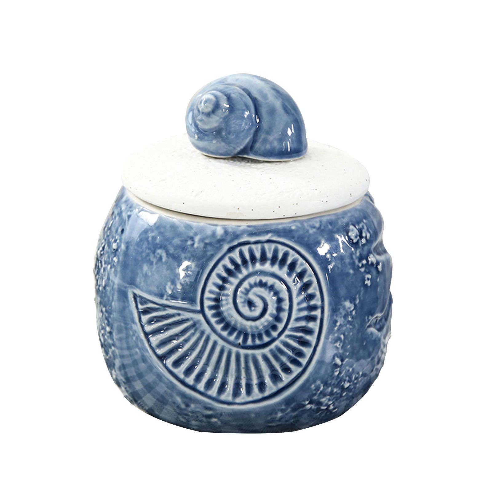 Dispenser per zuccheriera, Zuccheriera con coperchio, barattoli di zucchero for caffè in ceramica, zuccheriera, barattolo di zucchero for spezie, barattolo di condimento for sale-Blue A-Starfish ( Col